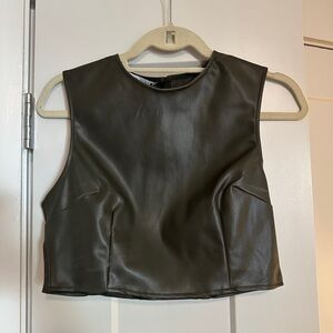 Zara Leather Crop Top